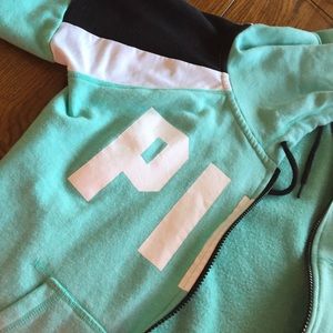 Teal Victoria's Secret Pink large logo hoodie