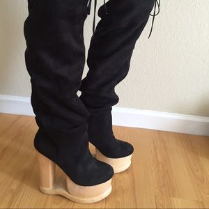 Jeffrey Campbell over the knee skyhigh boots.