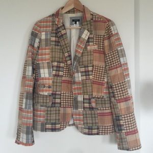 J Crew madras blazer