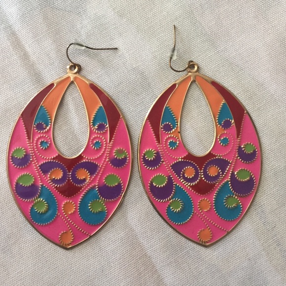 Colorful large earrings