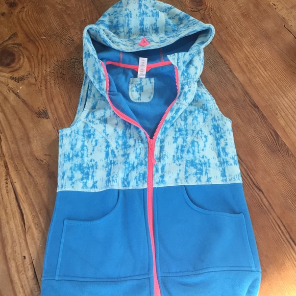 Blue/ white Ivivva hoodie vest