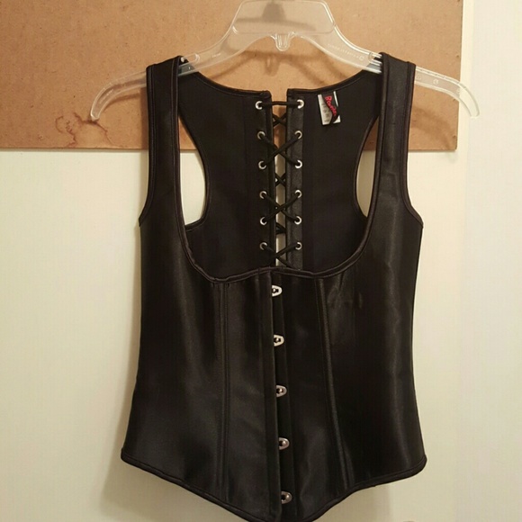 Lace up vest style corset