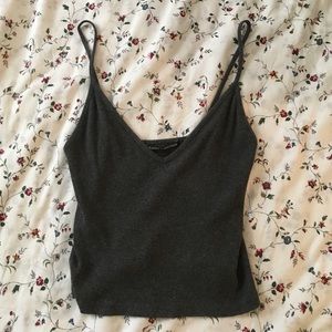 grey cropped tank