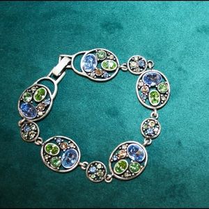 Multicolored rhinestone bracelet.