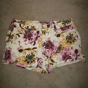 a.n.a. - Floral Printed Jean Shorts