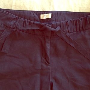 J Crew linen navy wide leg pants sz 2