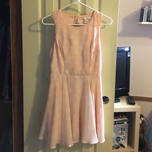 Pink polka dot mid length dress