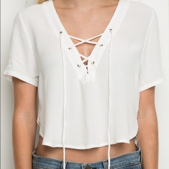 brand-new white brandy Melville crop top