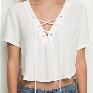 brand-new white brandy Melville crop top