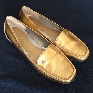 Gold flats of Lauren by Ralph Lauren