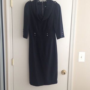 Navy Antonio Melani Dress w/ stud button detail