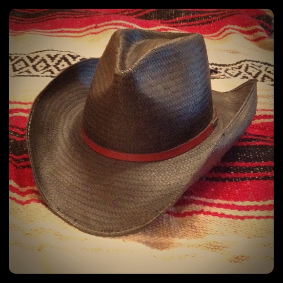 stetson black straw cowboy hat
