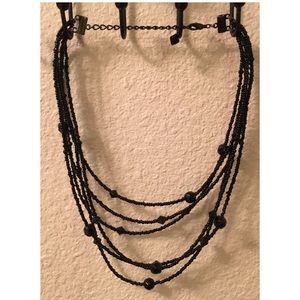 Black Beaded Necklace