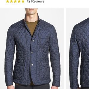 Mens quilted Burberry coat-Navy. SOLD