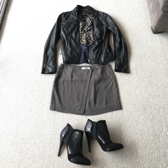 Helmut Lang Charcoal Grey Skirt
