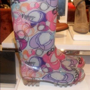 Coach poppy rain boots