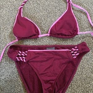 Plum & pink braided bikini size M