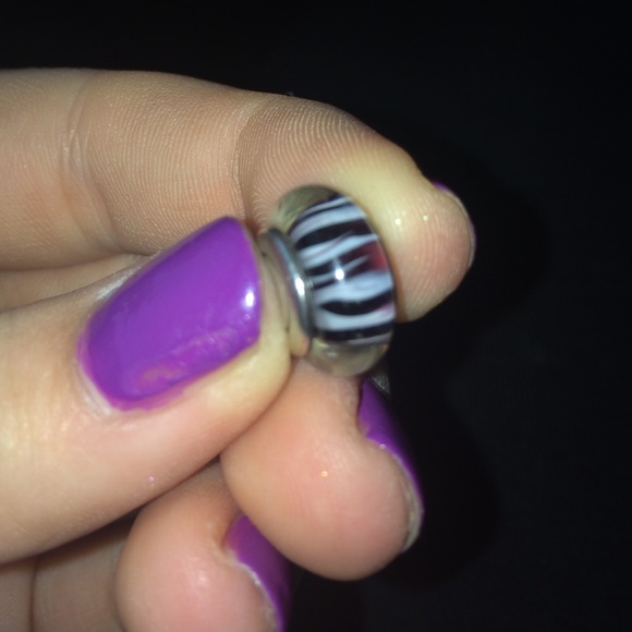 Pandora zebra print bead charm