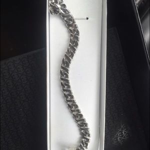 Silver Plaited Men's Chain Bracelet