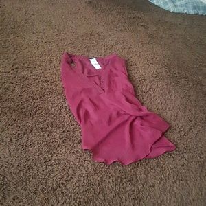 Maroon silk tank top