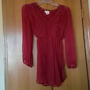 Sheer red blouse