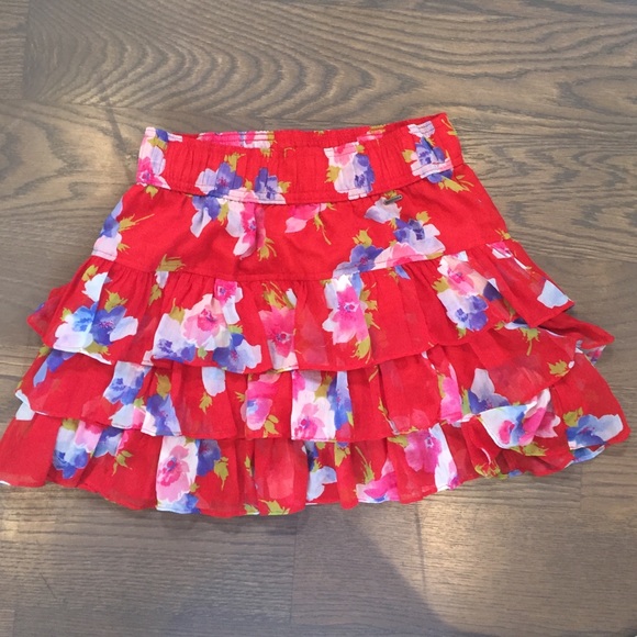Hollister red flowered skirt.