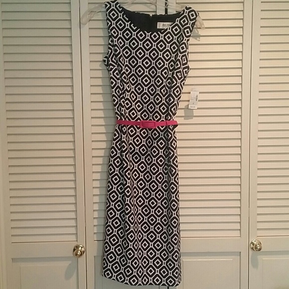 Black/White Geometrical Print Dress