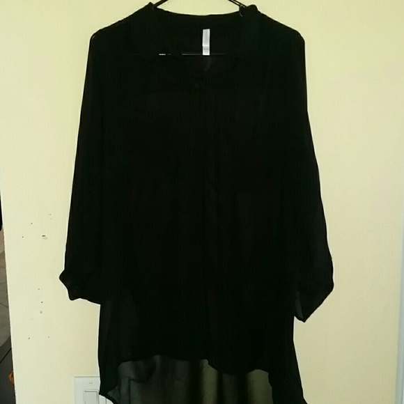 Xhilaration long see through top