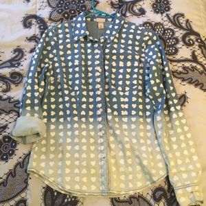 Denim Shirt with Hearts