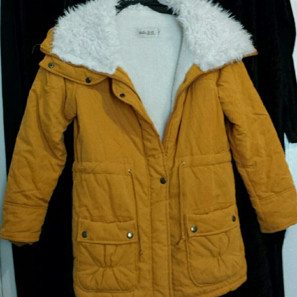 Faux suede long winter coat