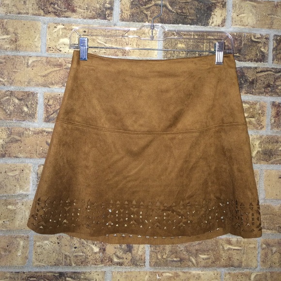 Chestnut brown, suede skirt
