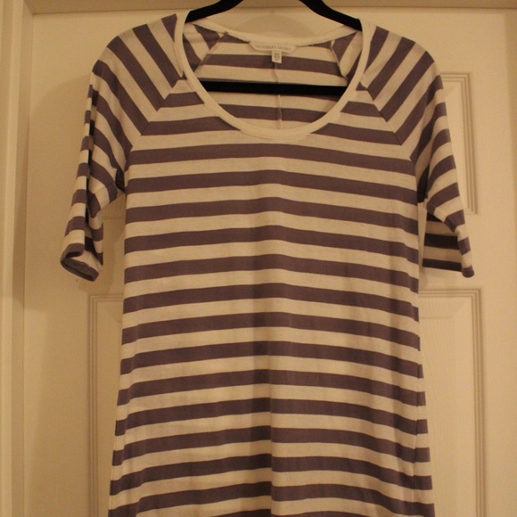 Purple and White Striped Victoria's Secret Tee