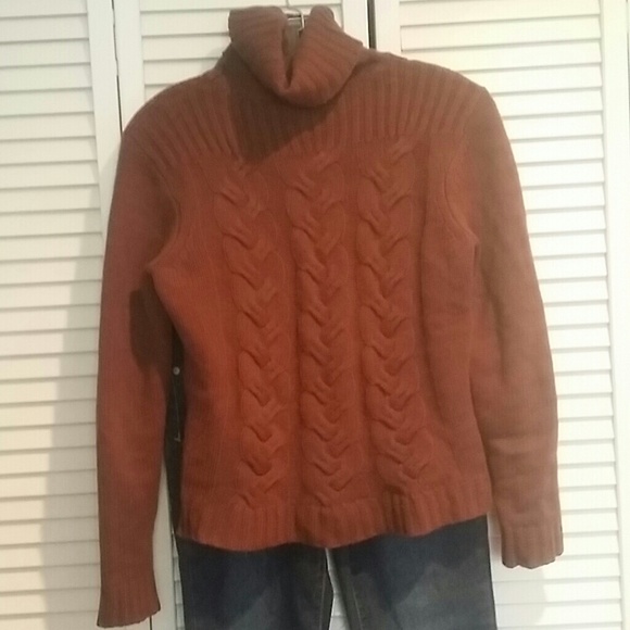 Brown Turtleneck Cashmere Sweater