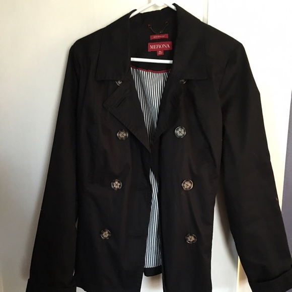 Merona short trench rain jacket