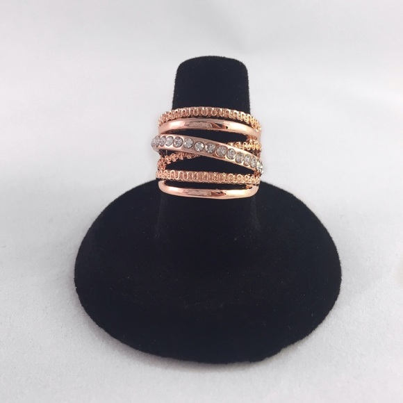 3/$25 Rose gold plated multi band ring - Picture 2 of 2