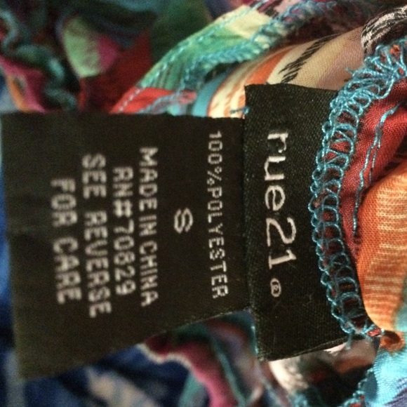 strapless multi colored top