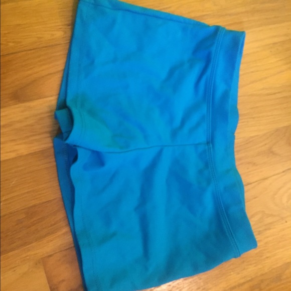 Turquoise spandex dance/cheer/gymnastics shorts