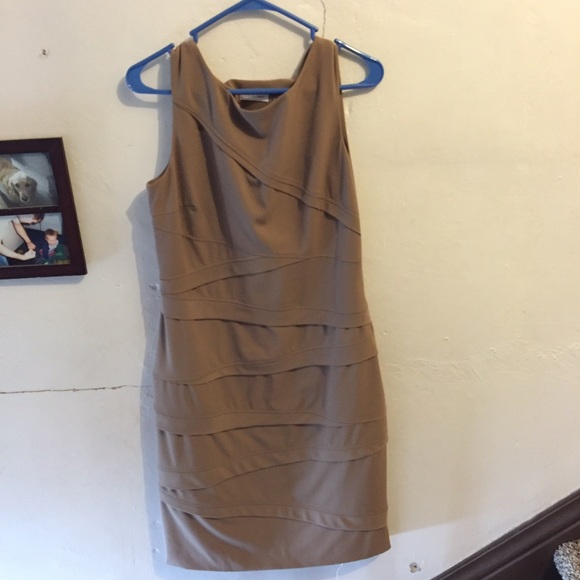 Calvin Klein beige banded dress