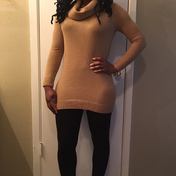 ***** SOLD***** Cowl neck camel sweater