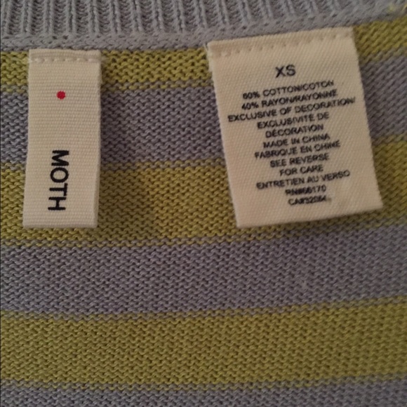 Anthro striped and embellished cardigan sweater - Picture 2 of 3