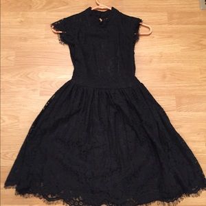 Black lace dress. Open in the back