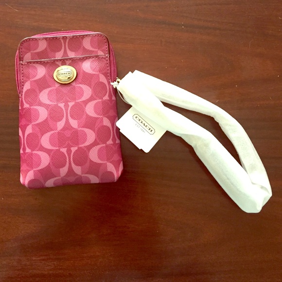 Coach phone case/wallet - pink and tan