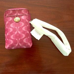 Coach phone case/wallet - pink and tan