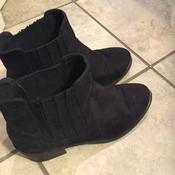 Black suede booties