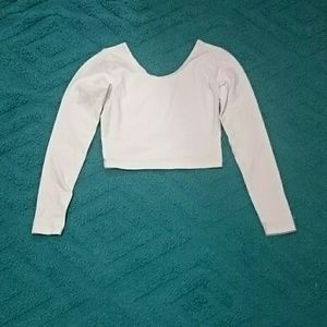 White long sleeve crop top