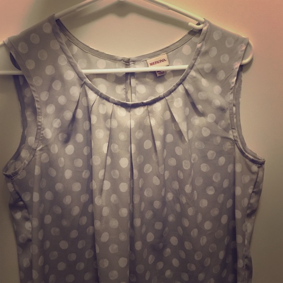 Grey and White Polkadot Shirt