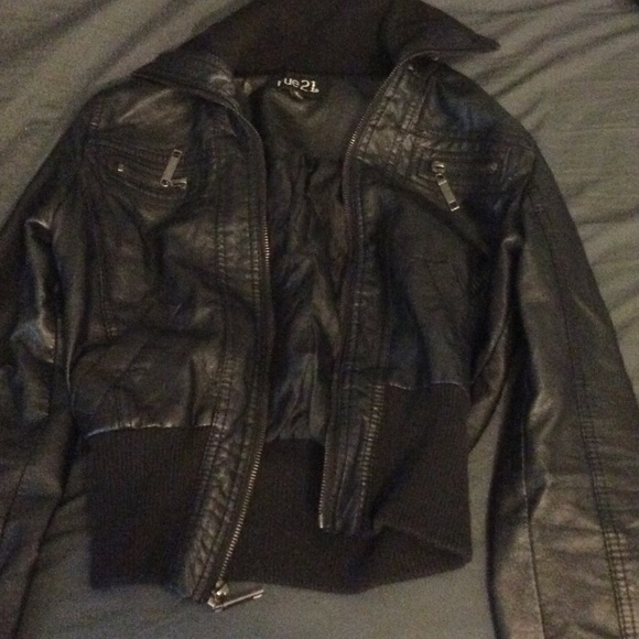 Black leather jacket