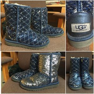 Authentic UGGs, Royal blue & silver sequin style