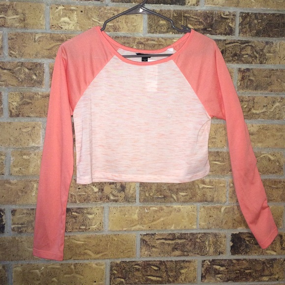 Pink baseball tee, crop