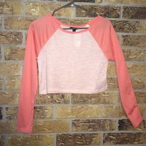 Pink baseball tee, crop